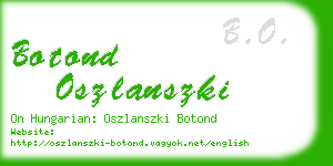 botond oszlanszki business card